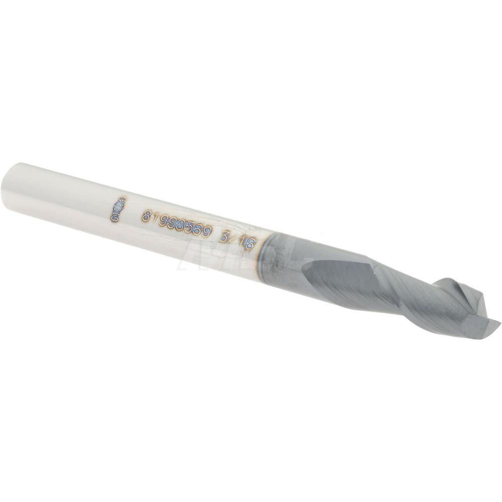 Accupro 81998569 Square End Mill 3/16'' Dia, 3/8'' LOC, 3/16'' Shank Dia, 2'' OAL, 2 Flutes, Solid Carbide