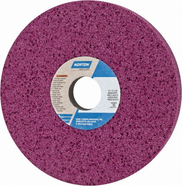 Norton 66252916232 Surface Grinding Wheel 7" Dia, 1" Thick, 1-1/4" Hole, 46 Grit, H Hardness