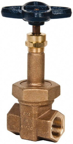NIBCO NL2H008 Gate Valve Rising Stem, 3/4" Pipe, Threaded, Bronze