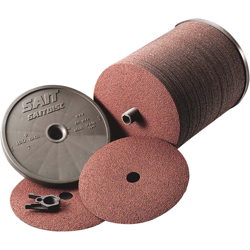 Sait 51060 Fiber Disc 4-1/2" Disc Dia, 7/8" Hole, Arbor Hole, 60 Grit, Aluminum Oxide