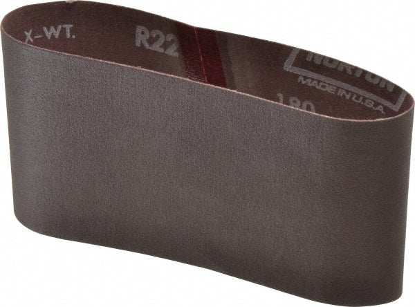 Norton 78072704241 Abrasive Belt 3-1/2" Wide, 15-1/2" Long, 180 Grit, Aluminum Oxide
