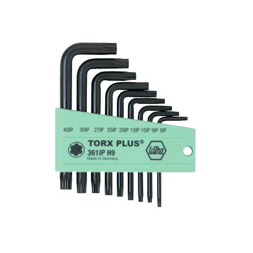 Wiha 36199 Torx Plus Key Set 9 Pc, L-Handle, IP8 to IP40