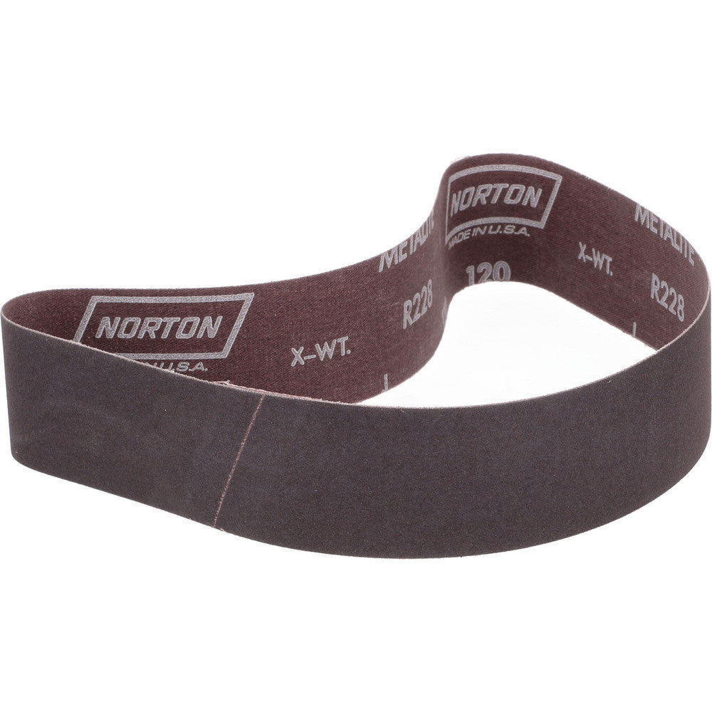 Norton 78072762561 Abrasive Belt 2" Wide, 30" Long, 120 Grit, Aluminum Oxide