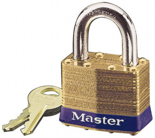Master Lock 2 Padlock Brass, Keyed Different, 1-3/4" Wide