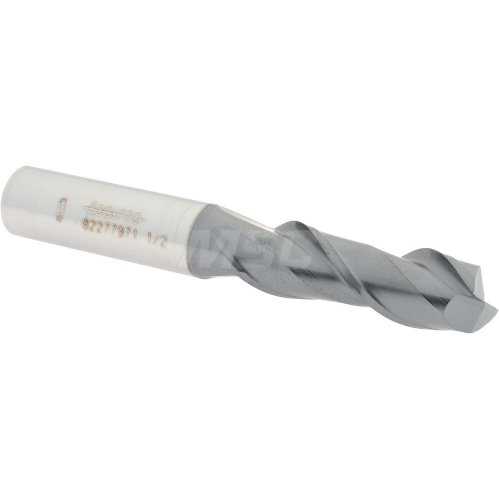 Accupro 82277971 Square End Mill 1/2'' Dia, 1-1/2'' LOC, 1/2'' Shank Dia, 3-1/2'' OAL, 2 Flutes, Solid Carbide