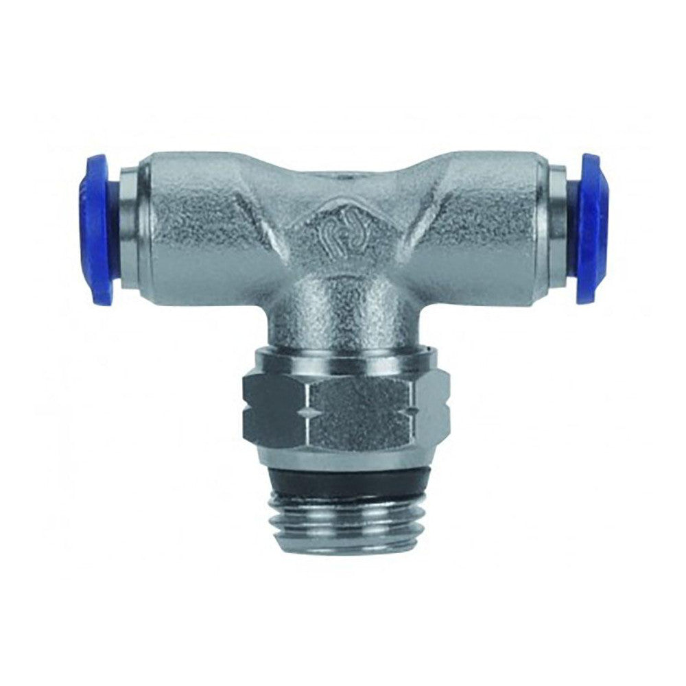 Aignep USA 87210-06-06 Push-to-Connect Tube x Universal Thread Fitting Swivel Branch Tee, Universal, 3/8" OD