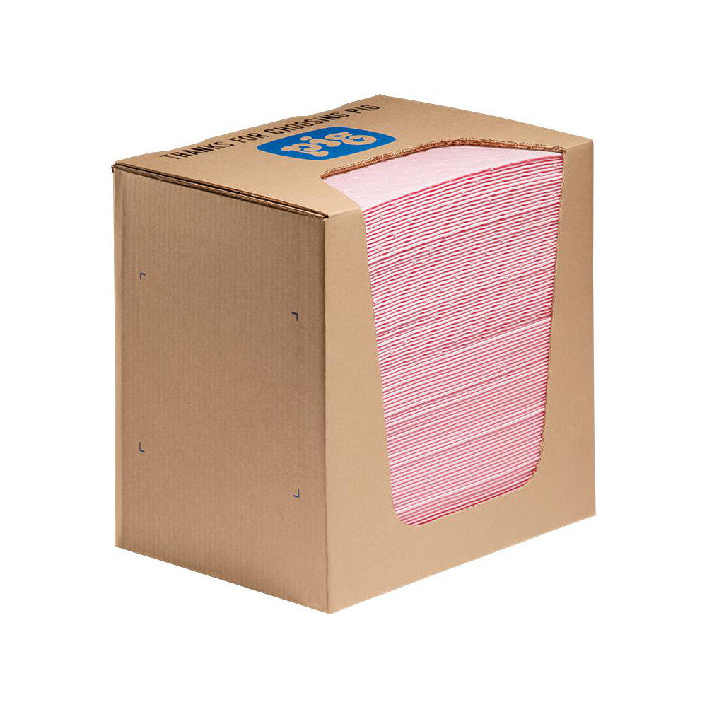 New Pig MAT351 Pads, Rolls & Mats Product Type Pad Application Haz Mat Overall Length (Inch) 13in Width (Decimal Inch - 4 Decimals) 10.0000 Material Polypropylene Fluids Absorbed Acids Bases Unknowns