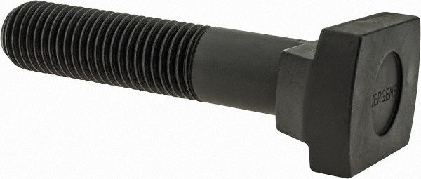 Jergens 44704 Steel T-Slot Bolt 1-8, 2-1/2" Thread Length, 1" Slot Width, Black Finish