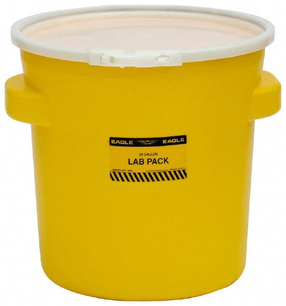 Eagle 1652 20 Gallon Capacity, Plastic Lever Lock, Yellow Lab Pack
