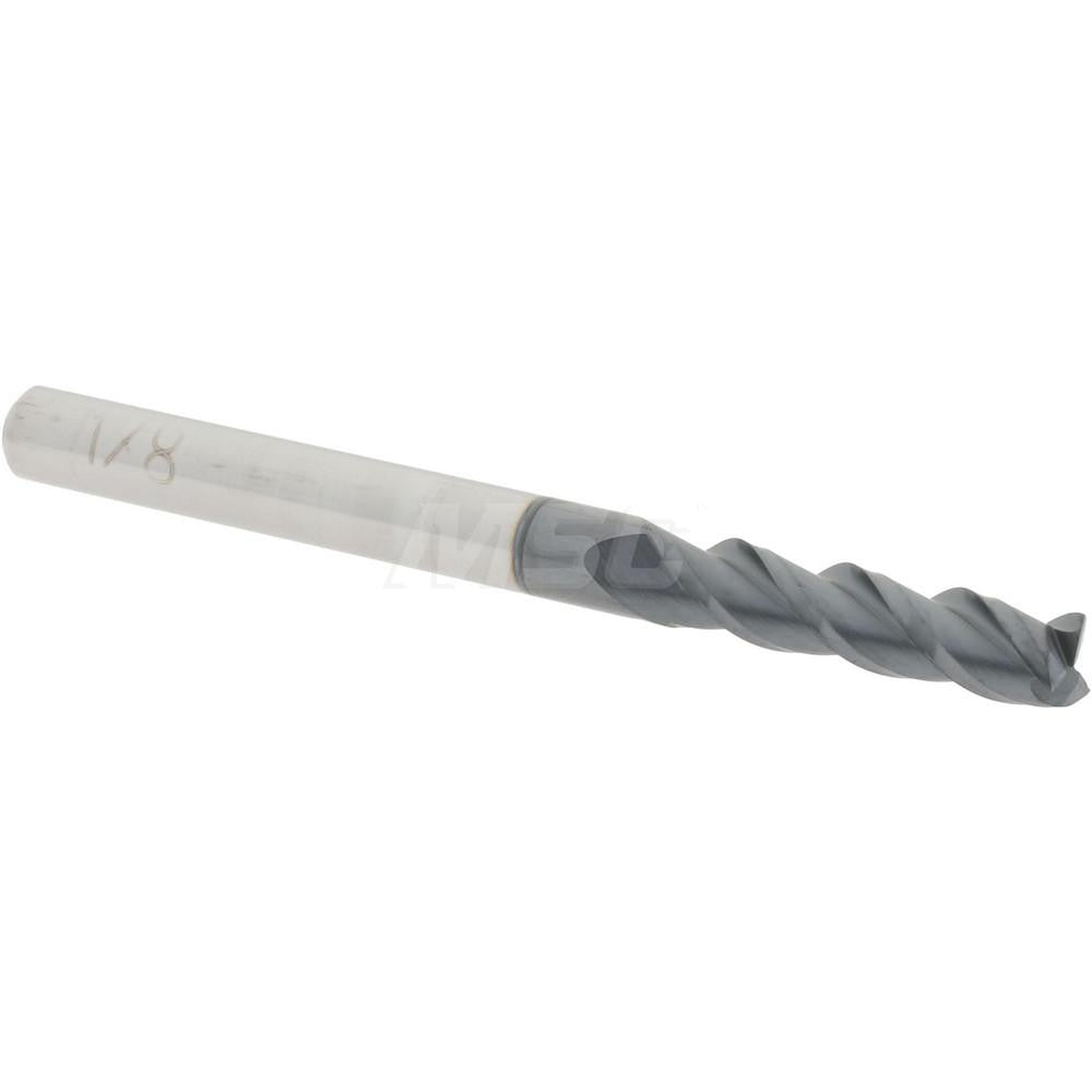 Accupro 82411455 Square End Mill 1/8'' Dia, 1/2'' LOC, 1/8'' Shank Dia, 1-1/2'' OAL, 3 Flutes, Solid Carbide