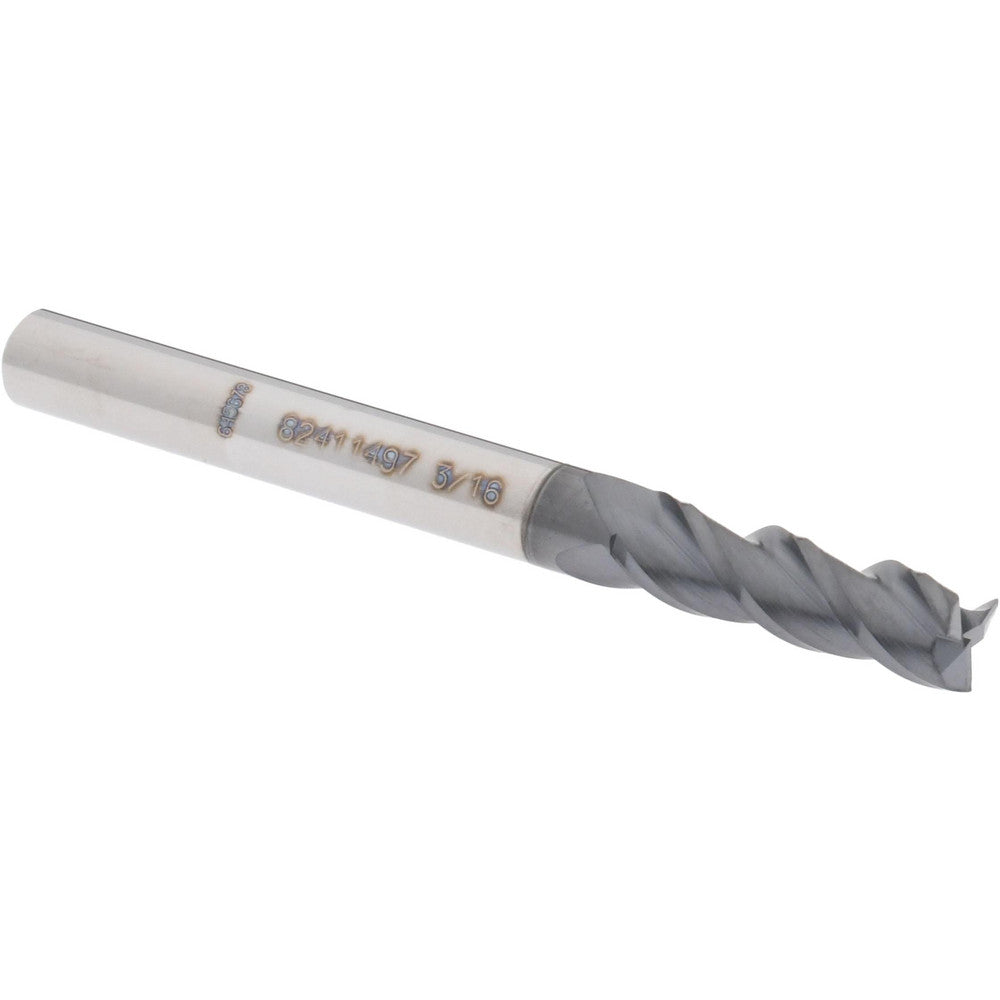 Accupro 82411497 Square End Mill 3/16'' Dia, 5/8'' LOC, 3/16'' Shank Dia, 2'' OAL, 3 Flutes, Solid Carbide