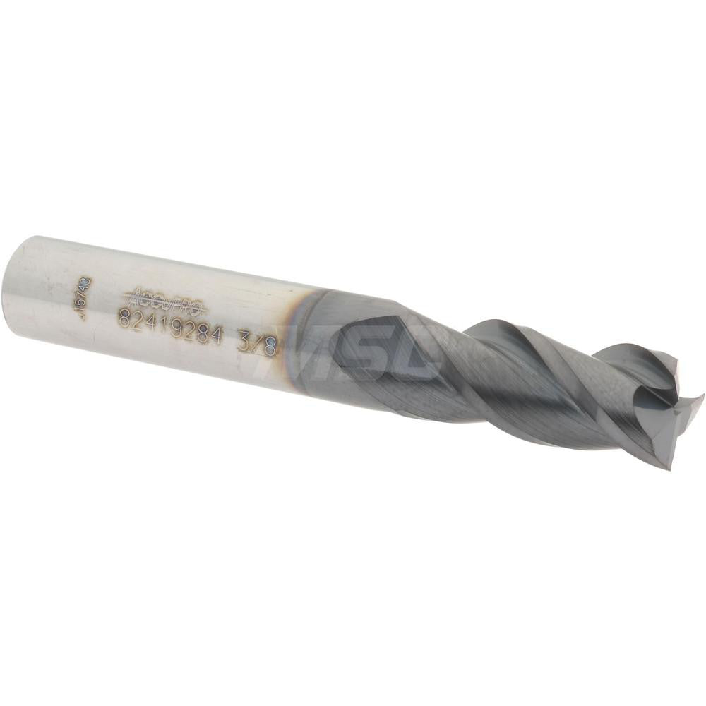 Accupro 82419284 Square End Mill 3/8'' Dia, 7/8'' LOC, 3/8'' Shank Dia, 2-1/2'' OAL, 3 Flutes, Solid Carbide