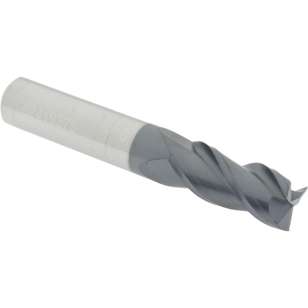 Accupro 82419375 Square End Mill 9/16'' Dia, 1-1/4'' LOC, 9/16'' Shank Dia, 3-1/2'' OAL, 3 Flutes, Solid Carbide