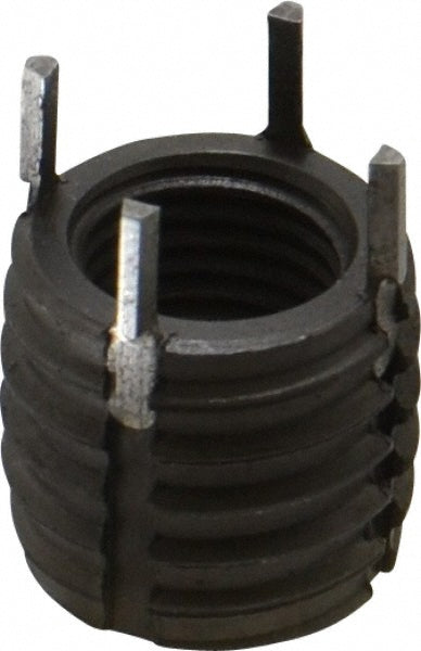 Jergens 215-066104 Thread Locking Insert 3/8-24 Internal Thread, 9/16-12 External Thread, UNF, 1/2" OAL, Heavy-Duty Keylocking