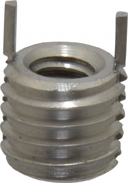 Jergens 215-066302 Thread Locking Insert 1/4-20 Internal Thread, 7/16-14 External Thread, UNC, 0.37" OAL, Heavy-Duty Keylocking