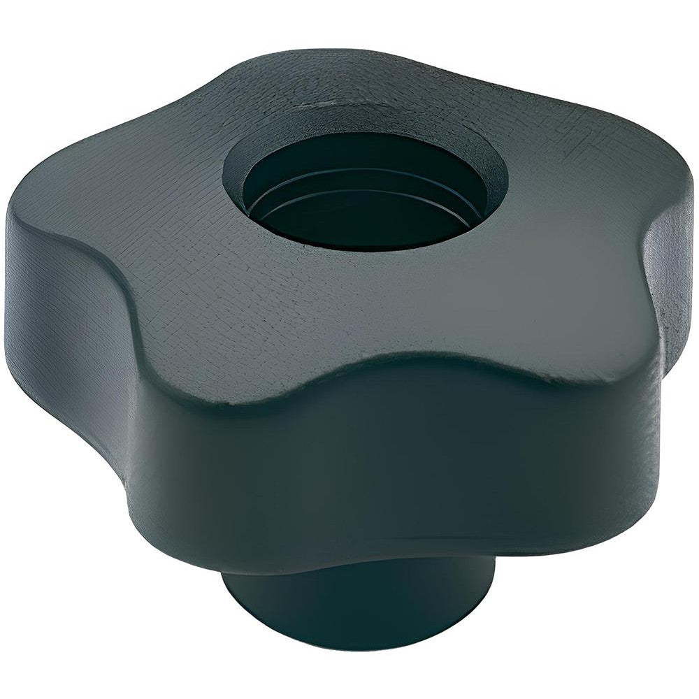 Elesa 969848 Lobed Knob 1.26" Head Dia, 5 Points, Thermoplastic Elastomer, Black