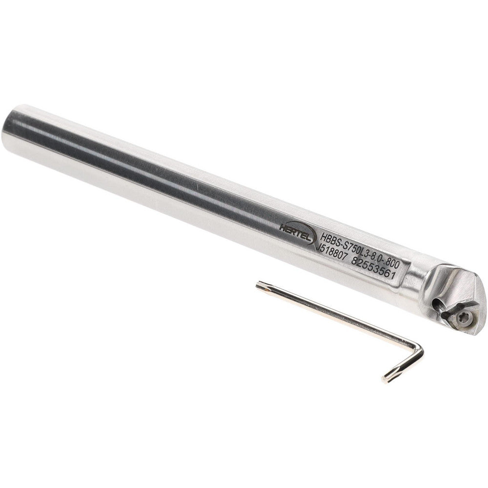 Hertel H08614950 Indexable Boring Bar HBBS-S750L3-8.0-.800, 0.8000" Min Bore, Left Hand, Steel