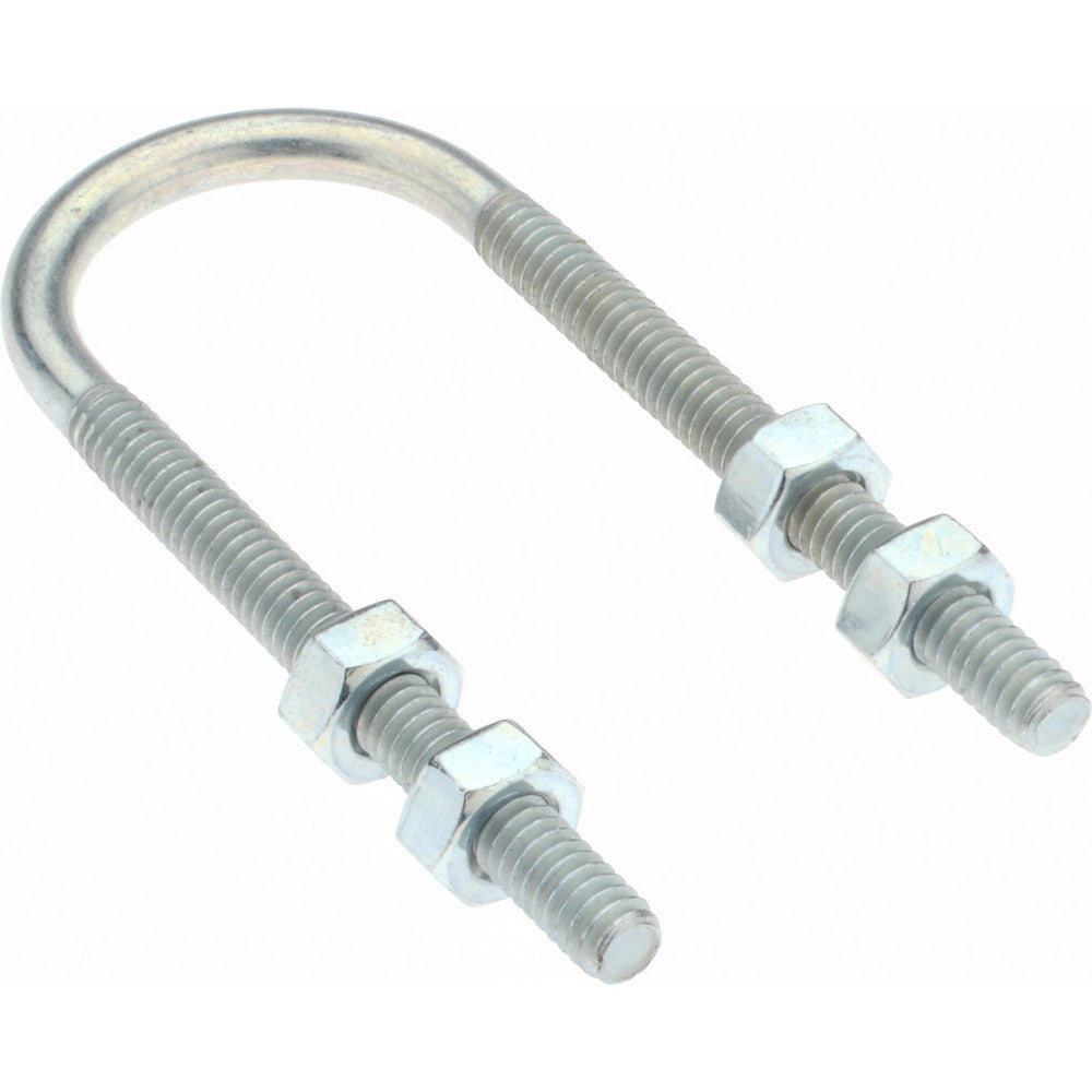 Gibraltar GIB51465 Round U-Bolt Without Mount Plate, 1/4-20 UNC, 2-1/2" Thread Length, for 3/4" Pipe, Steel