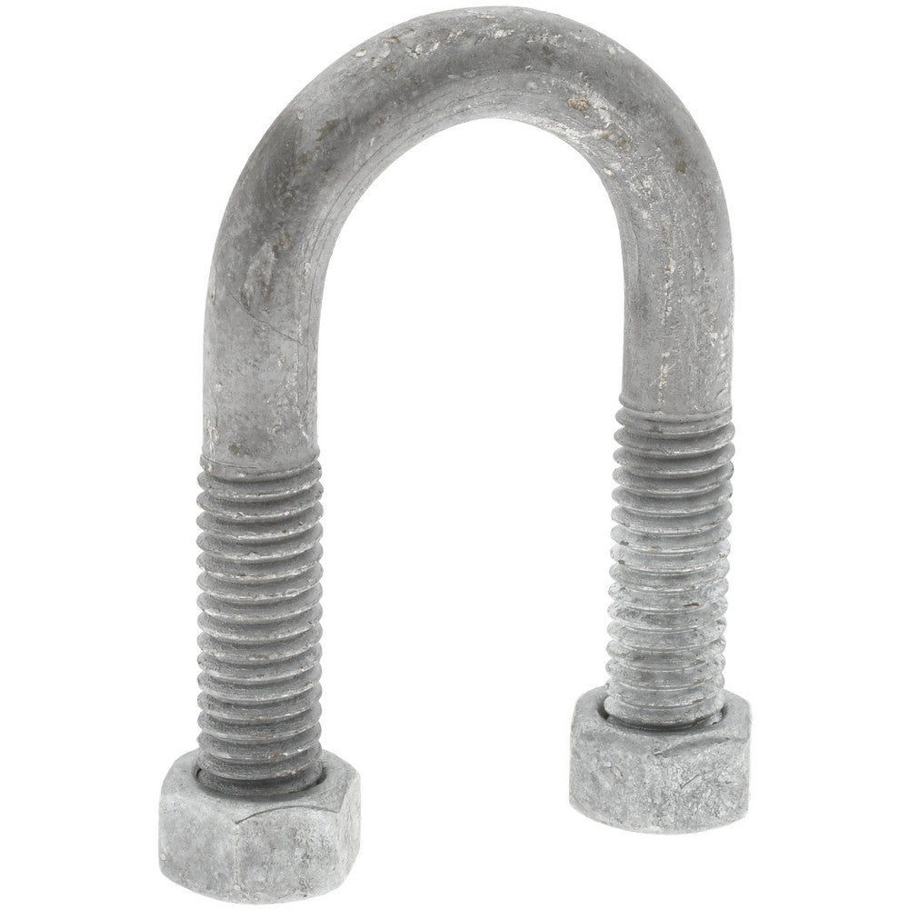Gibraltar GIB53074 Round U-Bolt Without Mount Plate, 3/8-16 UNC, 1-1/4" Thread Length, for 1/2" Pipe, Steel