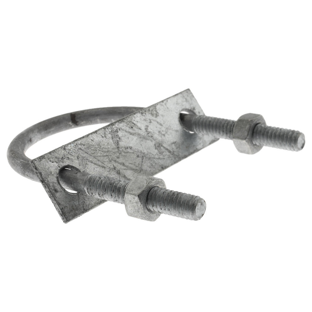 Gibraltar GIB53632 Round U-Bolt With Mount Plate, 1/4-20 UNC, 1-3/8" Thread Length, for 1-1/4" Pipe, Steel