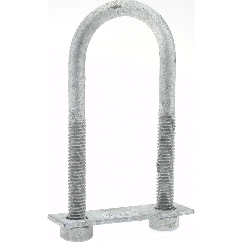 Gibraltar GIB53647 Round U-Bolt With Mount Plate, 5/16-18 UNC, 2" Thread Length, for 1" Pipe, Steel