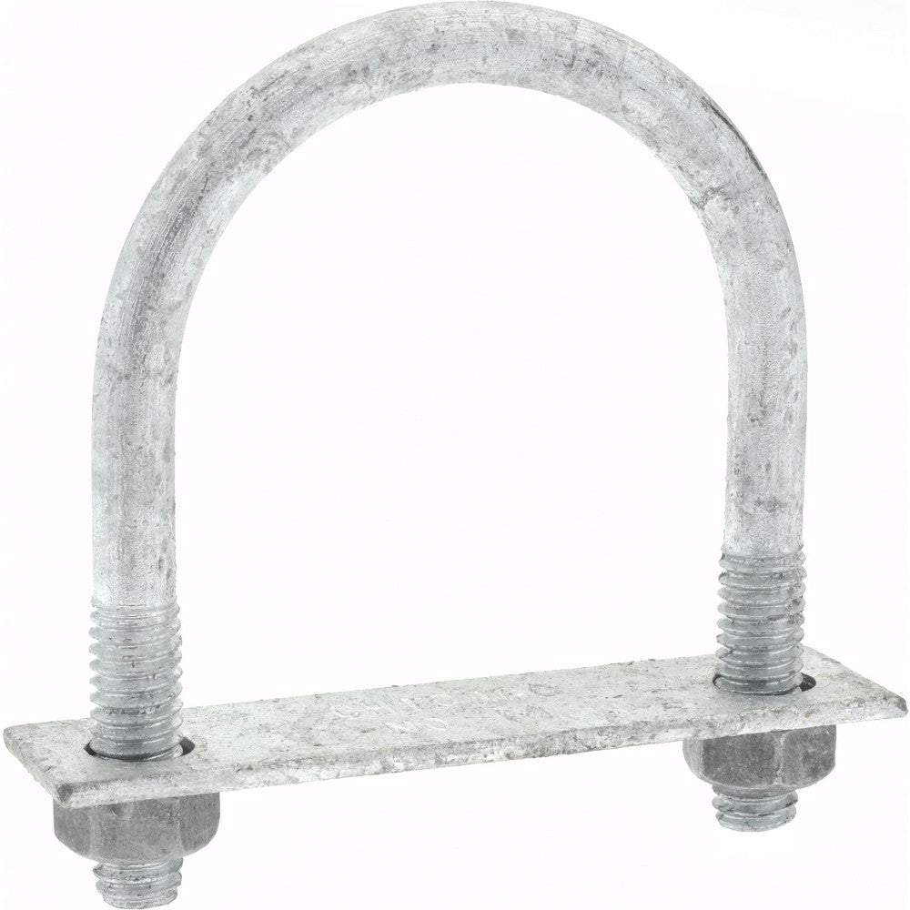 Gibraltar GIB53659 Round U-Bolt With Mount Plate, 5/16-18 UNC, 1" Thread Length, for 1-1/2" Pipe, Steel
