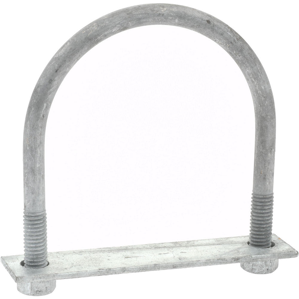 Gibraltar GIB53698 Round U-Bolt With Mount Plate, 3/8-16 UNC, 1-1/4" Thread Length, for 3" Pipe, Steel