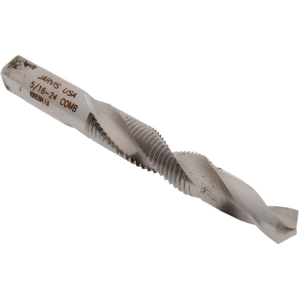 JARVIS CUTTING TOOLS G918827-S Combination Drill Tap 5/16-24, H3, 2B, 2 Flutes, High Speed Steel