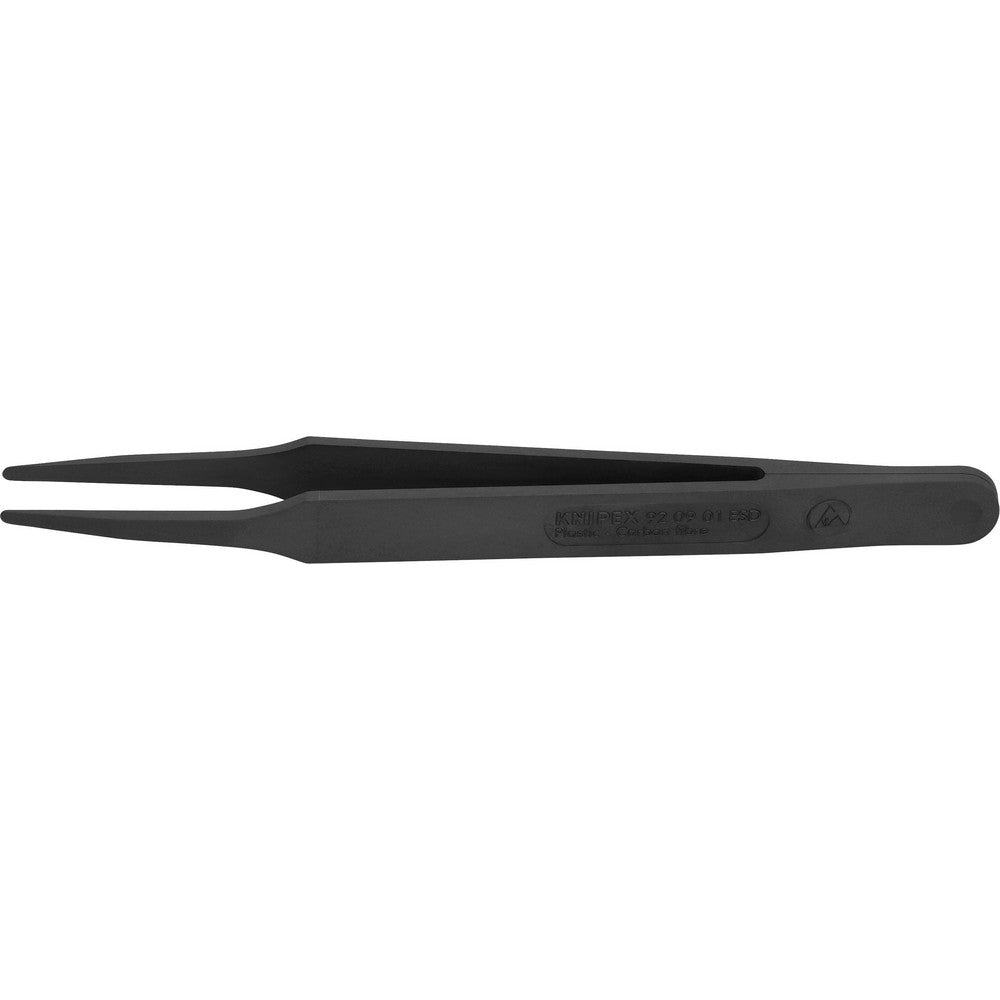 Knipex 92 09 01 ESD Tweezers Tweezer Type ESD Safe Pattern Serrated Blunt Tip Material Plastic Tip Type Blunt Tip Shape Round Overall Length (Inch) 4-1/2