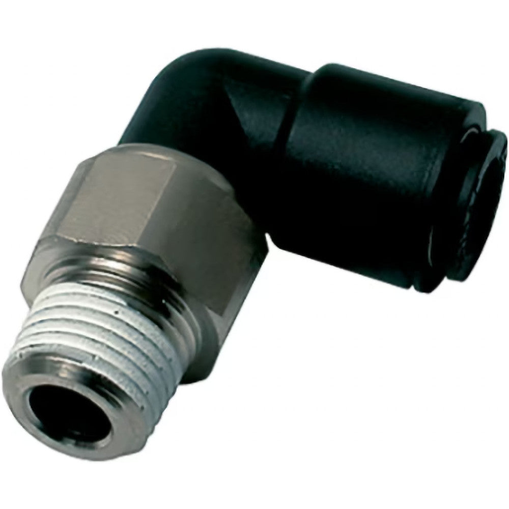 Legris 3159 08 13 Push-To-Connect Tube to Male & Tube to Male BSPT Tube Fitting Oscillating Male Elbow, 1/4" Thread