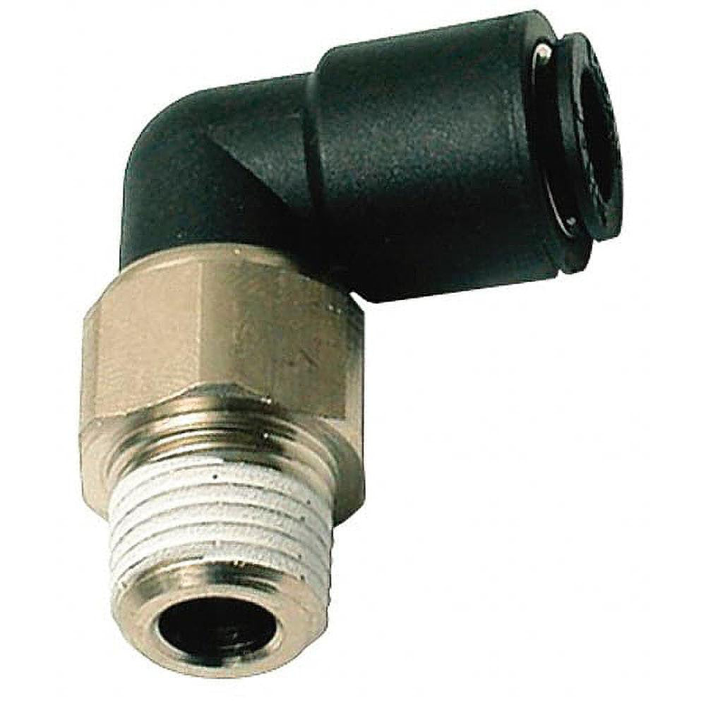 Legris 3159 10 17 Push-To-Connect Tube to Male & Tube to Male BSPT Tube Fitting Oscillating Male Elbow, 3/8" Thread