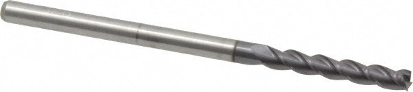 Accupro 82840901 Square End Mill 1/8'' Dia, 3/4'' LOC, 1/8'' Shank Dia, 2-1/4'' OAL, 3 Flutes, Solid Carbide