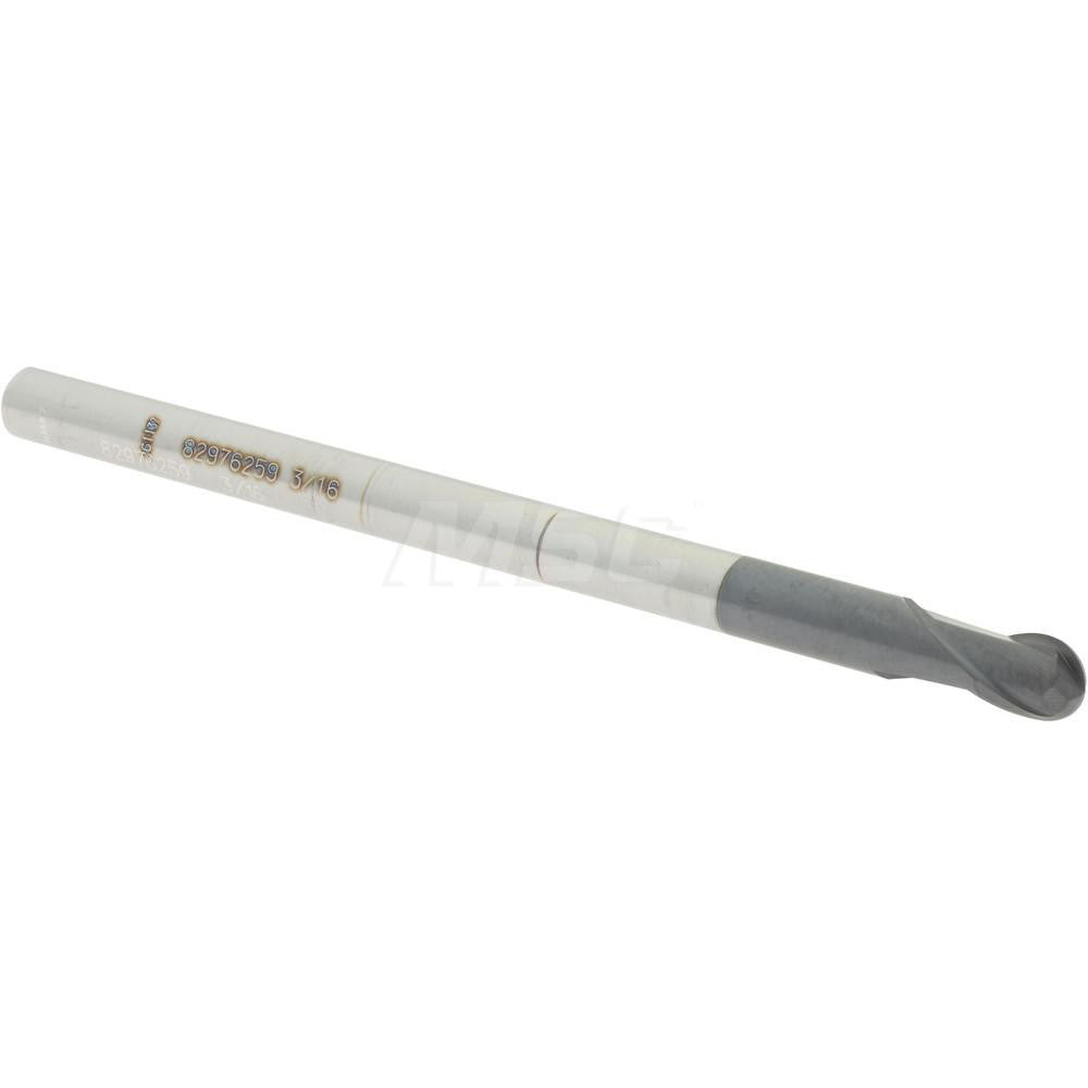 Accupro 82976259 Ball End Mill 0.1875" Dia, 0.1875" LOC, 2 Flute, Solid Carbide