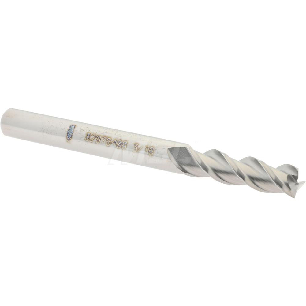 Accupro 82976408 Square End Mill 3/16'' Dia, 5/8'' LOC, 3/16'' Shank Dia, 2'' OAL, 3 Flutes, Solid Carbide