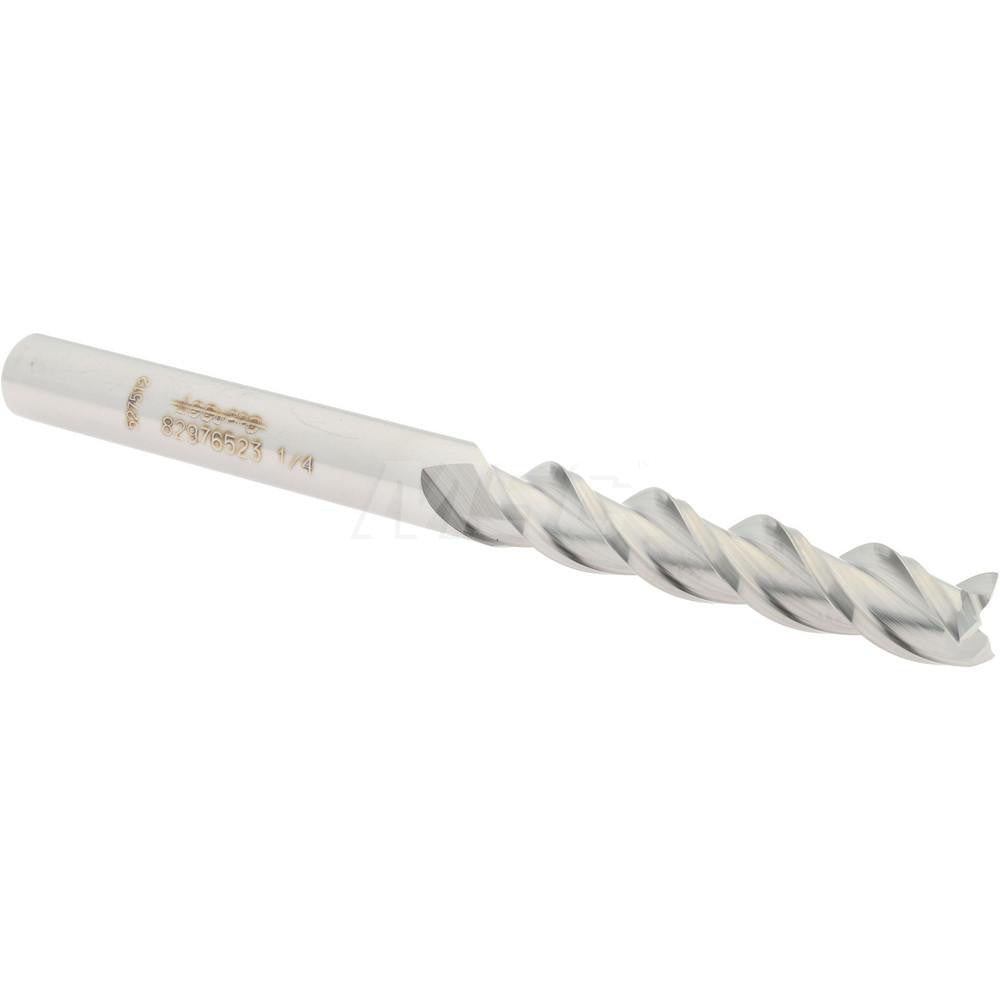 Accupro 82976523 Square End Mill 1/4'' Dia, 1-1/4'' LOC, 1/4'' Shank Dia, 3'' OAL, 3 Flutes, Solid Carbide