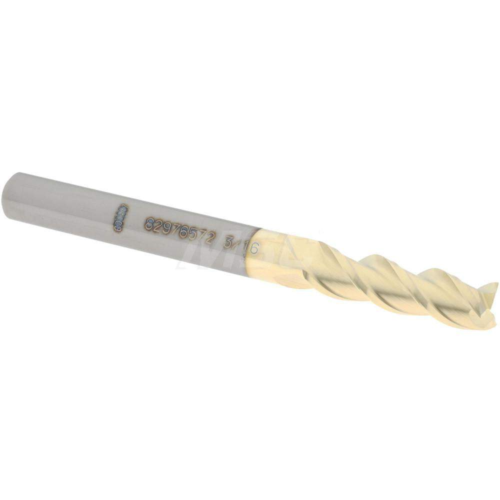 Accupro 82976572 Square End Mill 3/16'' Dia, 5/8'' LOC, 3/16'' Shank Dia, 2'' OAL, 3 Flutes, Solid Carbide