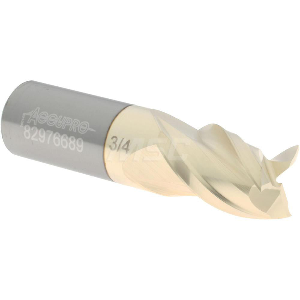 Accupro 82976689 Square End Mill 3/4'' Dia, 1'' LOC, 3/4'' Shank Dia, 3'' OAL, 3 Flutes, Solid Carbide