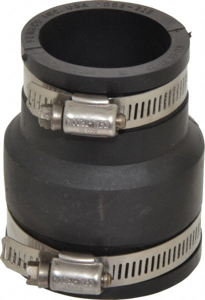 Fernco 1056-215 2 x 1-1/2" PVC Flexible Pipe Coupling with Clamp