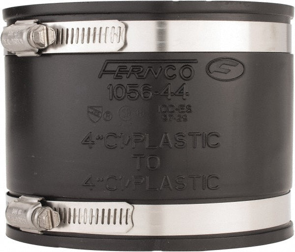 Fernco 1056-44 4" PVC Flexible Pipe Coupling with Clamp