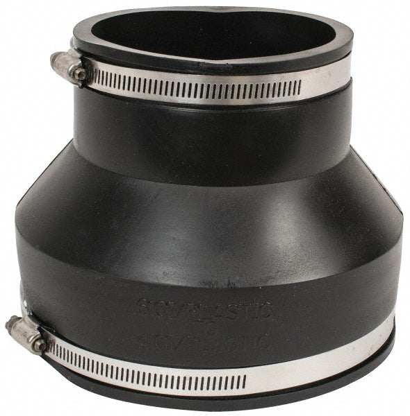 Fernco 1056-64 6 x 4" PVC Flexible Pipe Coupling with Clamp