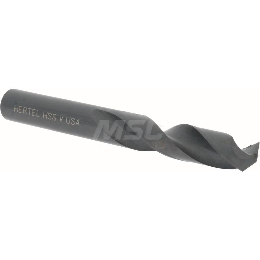 Hertel 83238915 Screw Machine Length Drill Bit Letter V, (0.3770) Dia, 135 deg, HSS
