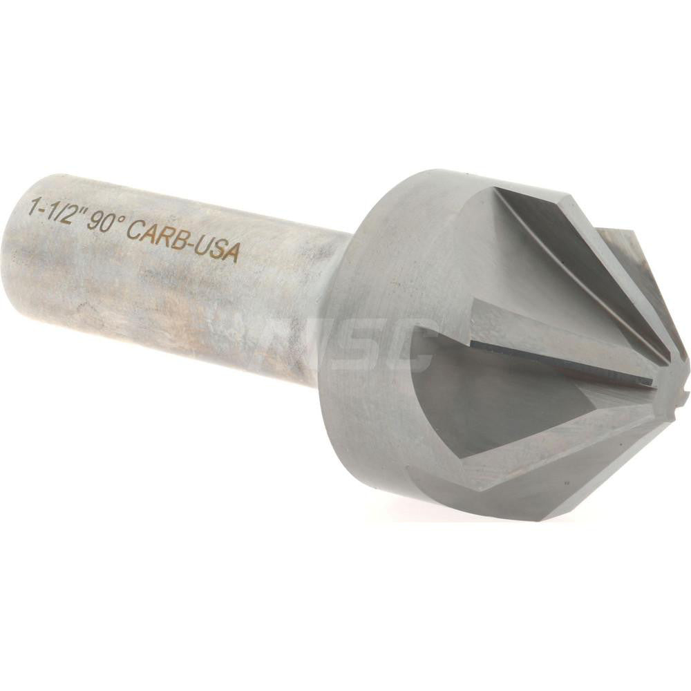 Hertel 336-012070 Countersink 1-1/2" Head Dia, 90.00 deg Included Angle, 6 Flute, Solid Carbide, Right Hand Cut