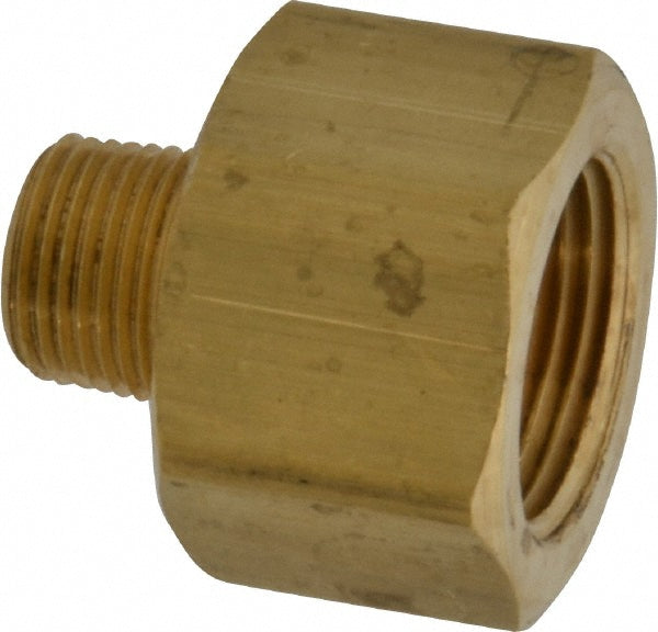 Parker 222P-12-6 Industrial Pipe Adapter 3/4" Female Thread, 3/8" Male Thread, MNPTF x FNPTF