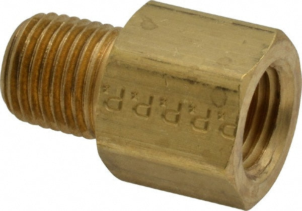 Parker 222P-4-4 Industrial Pipe Adapter 1/4" Female Thread, 1/4" Male Thread, MNPTF x FNPTF