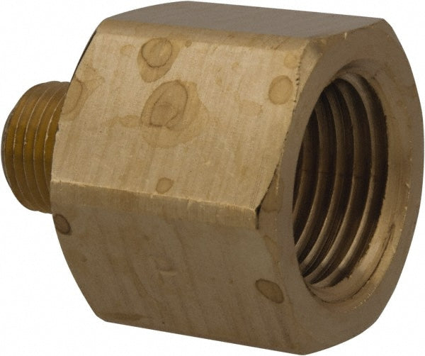 Parker 222P-6-2 Industrial Pipe Adapter 3/8" Female Thread, 1/8" Male Thread, MNPTF x FNPTF