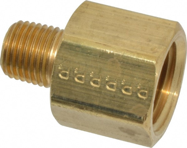 Parker 222P-8-4 Industrial Pipe Adapter 1/2" Female Thread, 1/4" Male Thread, MNPTF x FNPTF