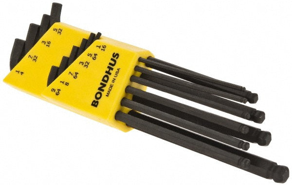 Bondhus 16538 10 Piece L-Key Ball End Hex Key Set