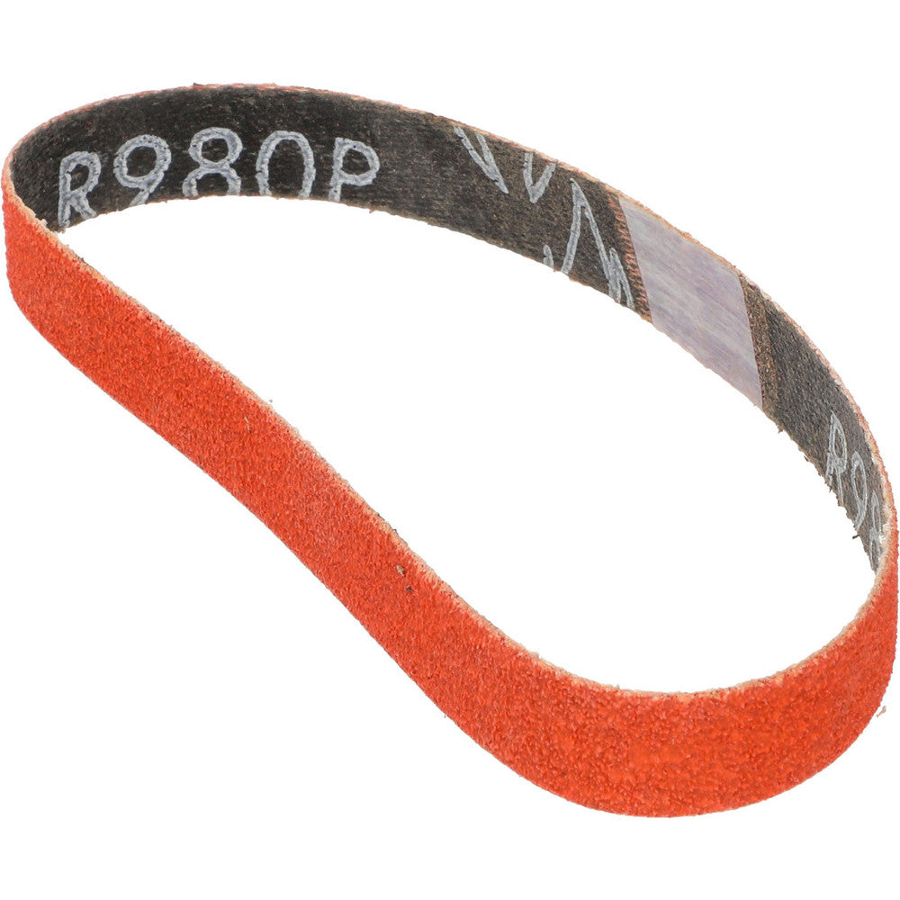 Norton 69957398020 Abrasive Belt 1/2" Wide, 12" OAL, 80 Grit, Ceramic Alumina