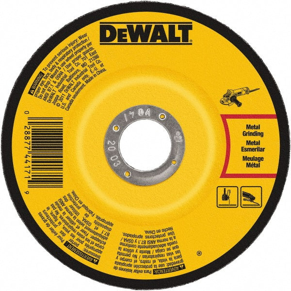 DeWALT DW4545 Depressed-Center Wheel Type 27, 6" Dia, 1/4" Thick, 7/8" Hole, Aluminum Oxide