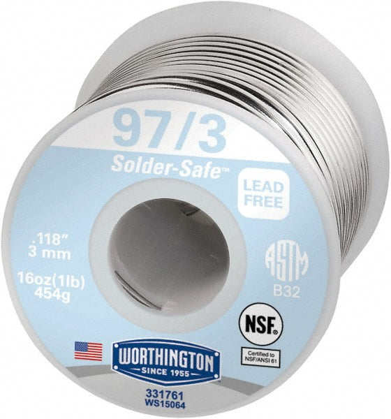 Worthington 331761 97/3 Lead-Free Solder Tin, 0.118" Dia